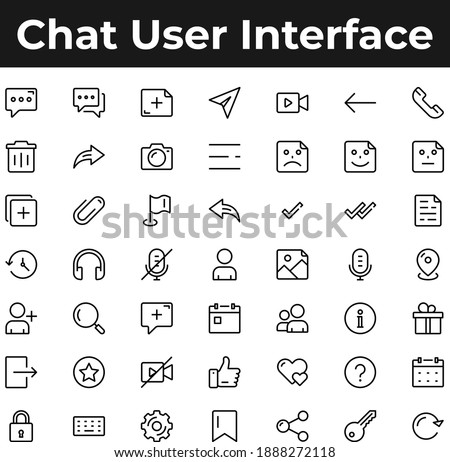 Chat app user interface icon set