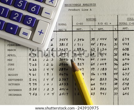 Small business accounting ledger