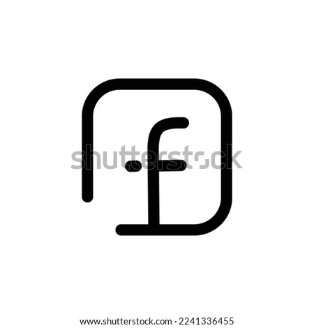 Facebook icon - Letter F logo. Rounded square logotype Ideal for web button icon and business card design template element - Part of a set of three social media icons