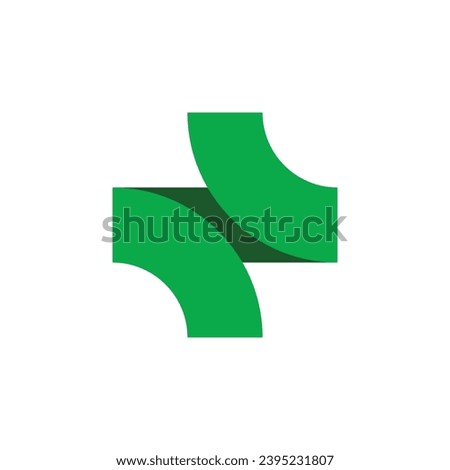 Letter N Logo. Cross Symbol. Plus Icon. Hospital Emblem. Health Sign Pharmacy Mark. Medical Logotype Template Element Design.