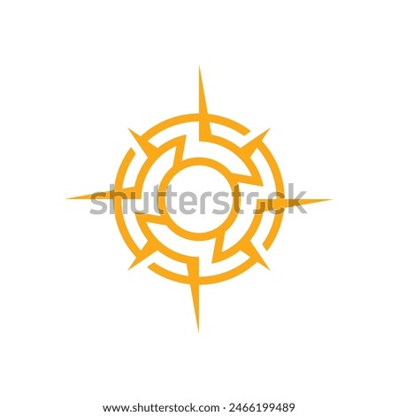 Letter O Sun Logo Design Vector Icon Graphic Illustration Emblem Background Template