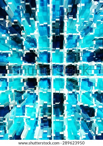 abstract blue mosaic dimension zoom background