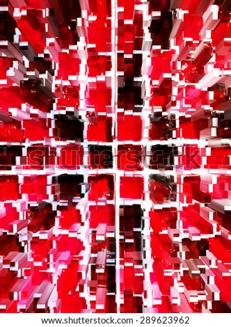 abstract red mosaic dimension zoom background