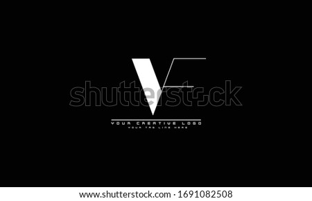 VF FV abstract vector logo monogram template