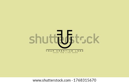 UFF FFU abstract vector logo monogram template