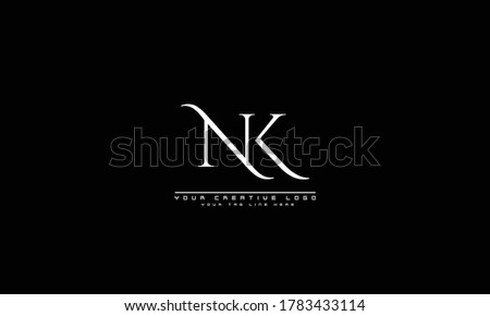 NK KN abstract vector logo monogram template