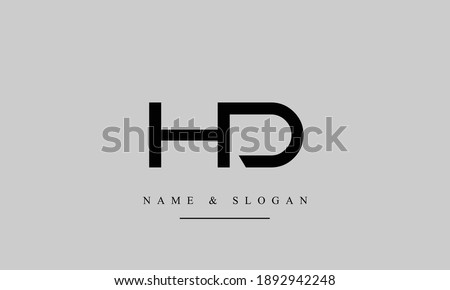 HD DH abstract vector logo monogram template