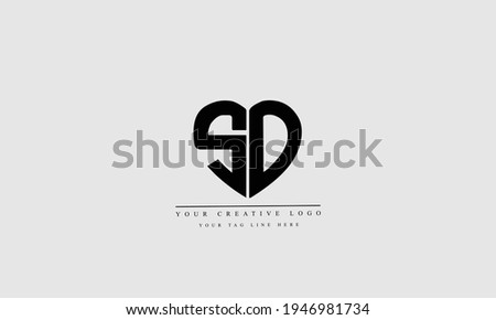 SD DS abstract vector logo monogram template