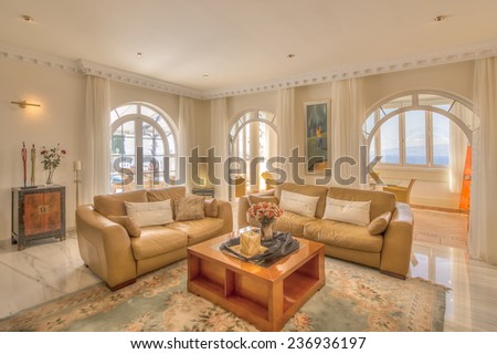 living room in a villa