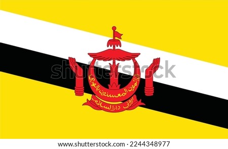 Brunei Flag Design Illustrations Vectors 
