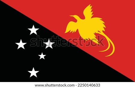 Papua New Guinea Flag Design Illustrations Vectors