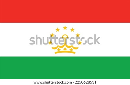 National flag of Tajikistan with official colors 