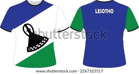 T Shirts Design with Lesotho Flag Vector