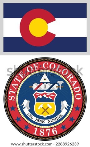 Colorado US State Flag and Coat of Arm Design