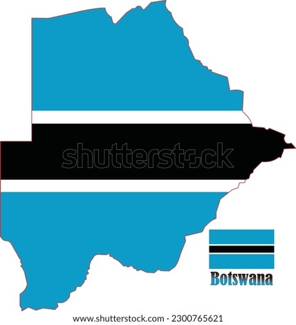 Botswana Map and Flag Vector