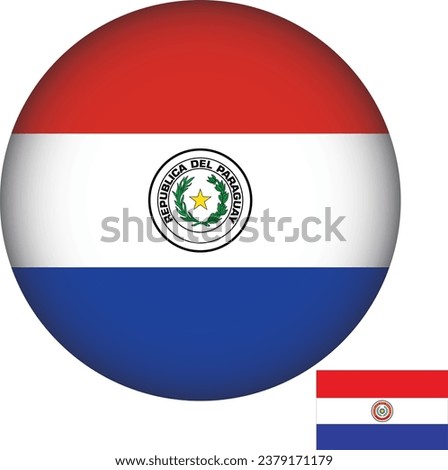 Paraguay Flag Round Shape Vector