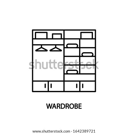 Wardrobe line icon. Concept for web banners and printed materials Walk-in closet