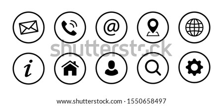 Set of web contact icons