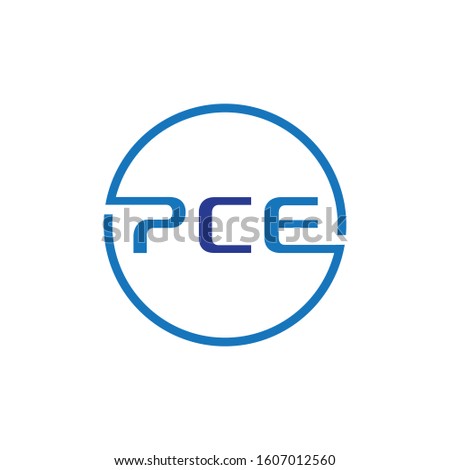 PCE letter circle logo design.