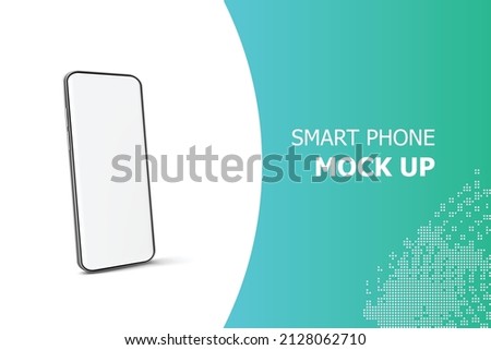 Modern rotated Smartphone frame less blank screen,. 3D isometric illustration cell phone. Smartphone perspective view. EPS10 design  Template for infographics or presentation UI design interface. 