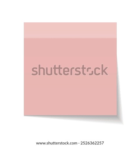 Sticky paper isolated in white background. Red paper design. 