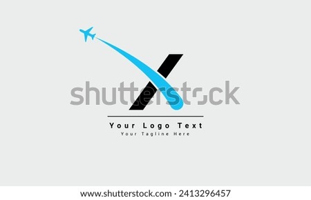 X letter air travel and tour logo, Combined letters x and airplanes in unique Air Plane Company Vector Design. letter x Airline Logo Plane Travel Icon. Airport Flight World Aviation