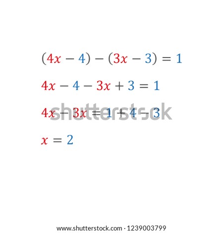 Algebraic equation with one variable positive and negative numbers integers