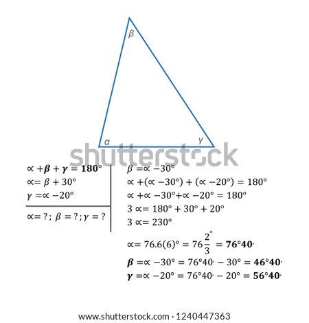 Algebraic equation with one variable integers angles in degrees