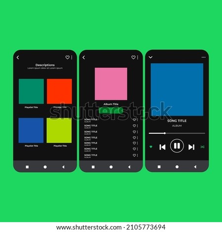 Display application charts for the most popular songs. Spotify template background. spotify. UI. UX. User interface user experience.