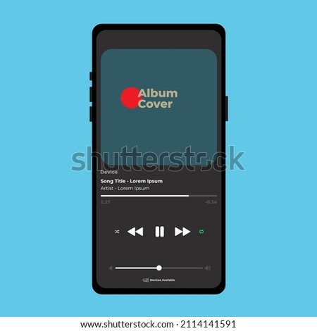 Smartphone music player user interface concept.Joox. Apple Music. Google Music. SoundCloud. YouTube Music. Iphone. Android. UI. UX. User interface user experience.