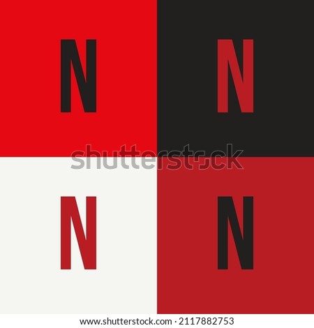 Netflix logo. N Letter icon. Graphic template. Vector illustration. Netflix color pallete
