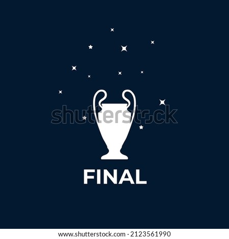 Biggest football trophy in Europe. Soccer background design vector. Champions League Final. Super Cup. UEFA Europa League. FA Cup. Bundesliga. La Liga. Premier League