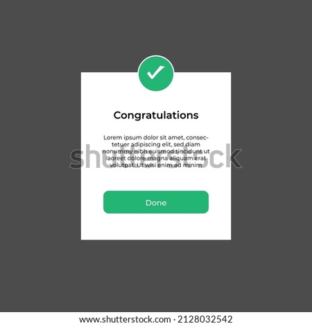 Congratulations Notification Boxes Template. Vector illustration. Iphone. Samsung Galaxy. Android