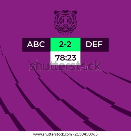 Premier league scoreboard with purple colour background. football competition concept. Champions league, FA CUP, EFL, SERIE A, BUNDESLIGA, LA LIGA