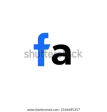 The letter F and the letter A on a white background. Vector illustration. Facebook logo. FB. Facebook messenger. Twitter. 