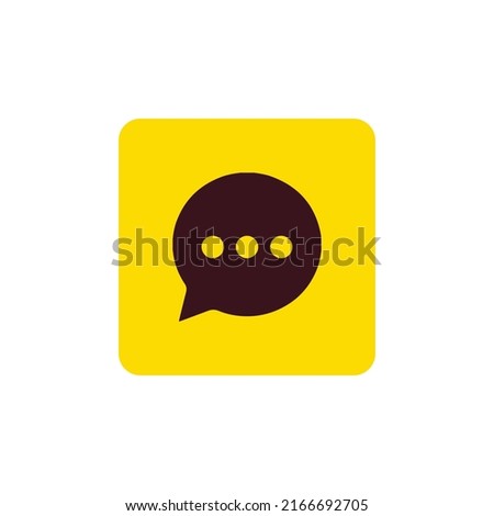 Yellow message icon. Vector illustration. Kakaotalk. Kakao Talk. Line Chat.