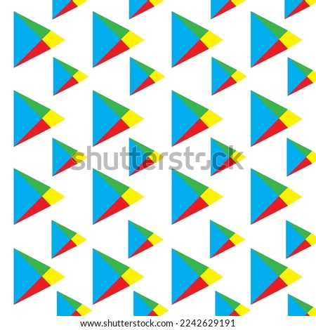 Colourful modern banner design for businesses, websites and others.  play store online store application is on android. Google Play abstract colorful background.  Isolated button on white background