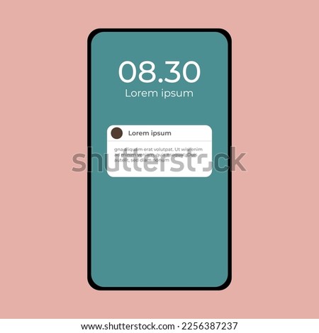 smartphone mockup screen with new notification. Notification Boxes Template for Iphone. Smartphone Message Interface. Vector illustration. Android. Smartphone. IMessages. We Chat. Line. Whatsapp