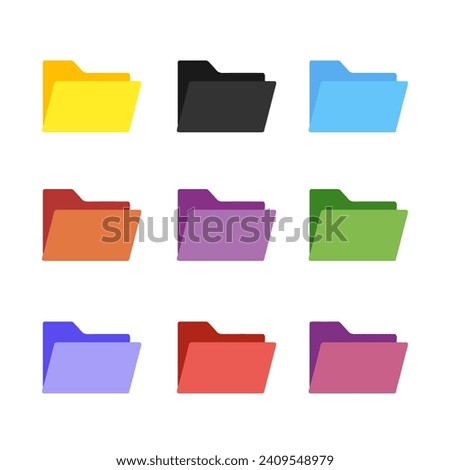 Folder icon set. Can be used for your website design, app, logo, UI. Vector EPS 10. Isolated on white background. Microsoft Word .doc Microsoft Excel .xls Microsoft PowerPoint .ppt .pdf Adobe Acrobat