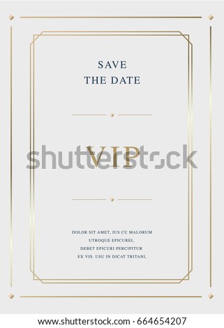 Luxury golden vector invitation card template