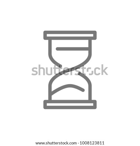 Simple hourglass and sandglass timer or clock line icon. Symbol and sign vector illustration design. Isolated on white background