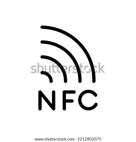 NFC payments black icon. Contactless wireless pay sign. Near field communication, NFC symbol