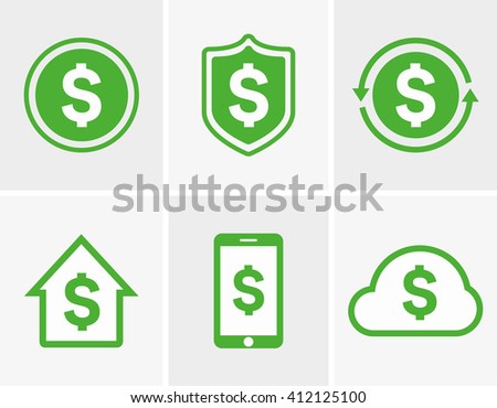 Vector dollar logo and icon  design elements, badges, labels.