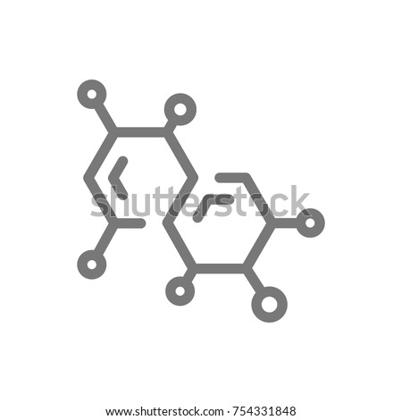 Simple chemistry formula and molecule line icon. Symbol and sign vector illustration design. Isolated on white background