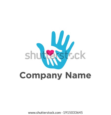 The simple and elegant love hand logo design concept is suitable for your business