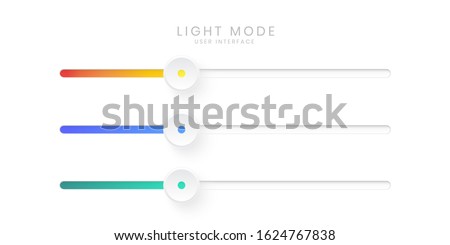 Elegant 3D Slider Bar UI in Light Mode. Simple, elegant, and minimalist. For website or apps design. Vector Illustration.	