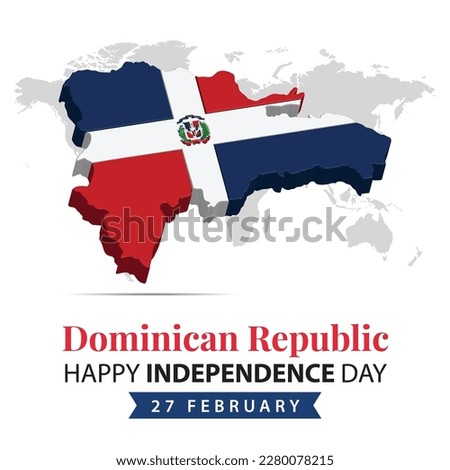 Dominican Republic Independence Day, 3d rendering Dominican Republic Independence Day illustration with 3d map and flag colors theme