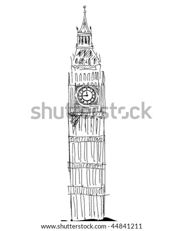 Big Ben Sketch Vector - 44841211 : Shutterstock