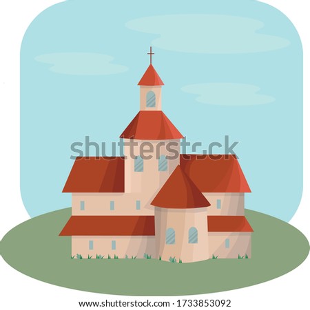 Church, monastery, abbey - vector stock illustration for design industry. EPS10