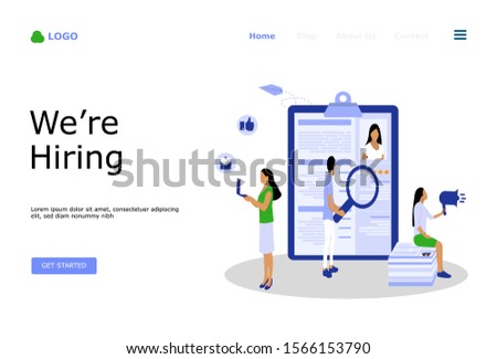Job Hiring and Online Recruitment Vector Illustration Concept, Suitable for web landing page, ui, mobile app, editorial design, flyer, banner, and other related occasion